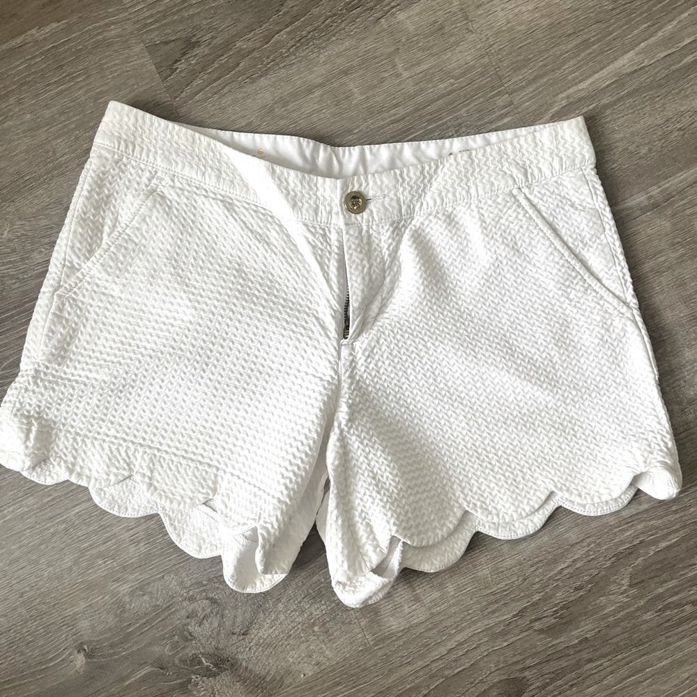 Lilly Pulitzer White High Waist Eyelet Shorts